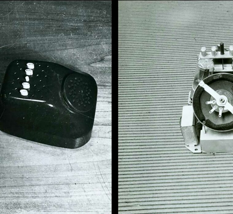 Apparecchio radio a 3 valvole modello 303 Phonola (1936-40) progetto di Livia Pier Giacomo Castiglioni e Luigi Caccia Dominioni